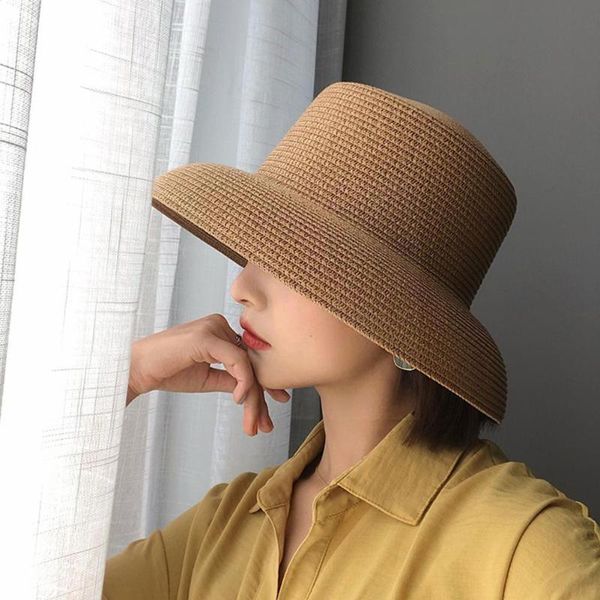 wide brim hats women summer french hat black small straw simple seaside beach accessories female i7a9, Blue;gray
wide brim hats women summer french hat black small straw simple seaside beach accessories female i7a9, Blue;gray