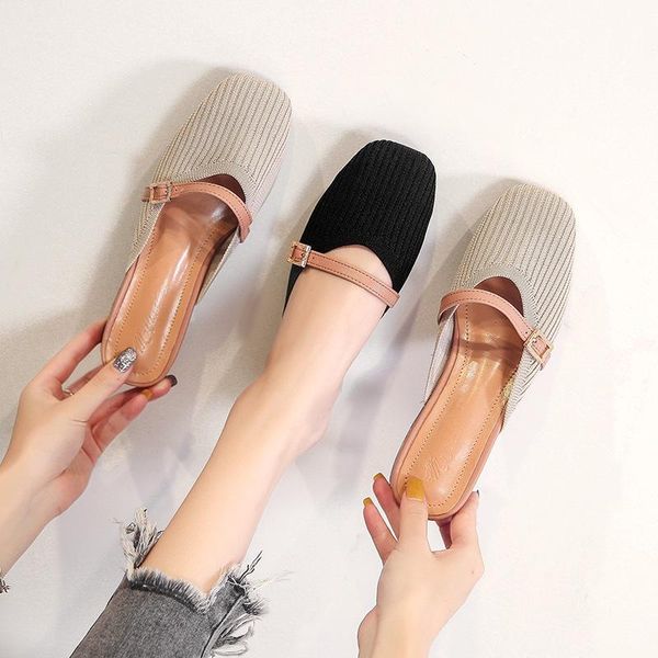 slippers stretch fabric slides shoes woman low heel square toe knitted narrow band crystal buckle flipflops big size 44 mules377, Black
slippers stretch fabric slides shoes woman low heel square toe knitted narrow band crystal buckle flipflops big size 44 mules377, Black