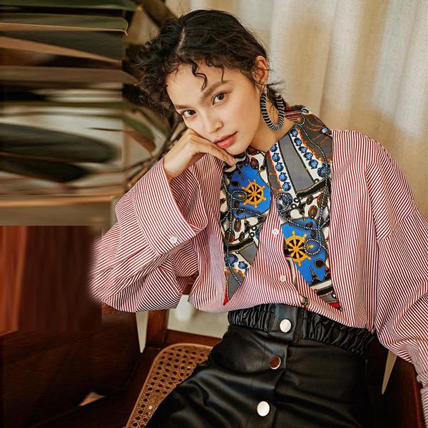 women's blouses & shirts lanmrem vintage large pointed collar shirt female long sleeve loose 2021 spring summer red vertical striped bl, White
women's blouses & shirts lanmrem vintage large pointed collar shirt female long sleeve loose 2021 spring summer red vertical striped bl, White