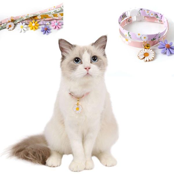 1pc daisy flower pattern fashion adjustable cat collar bell for cats puppy collars pet lead leashes supplies & leads
1pc daisy flower pattern fashion adjustable cat collar bell for cats puppy collars pet lead leashes supplies & leads