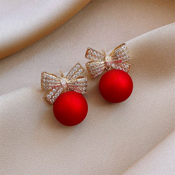 red earrings fashion earrings female bow pearl temperament christmas year, Golden
red earrings fashion earrings female bow pearl temperament christmas year, Golden