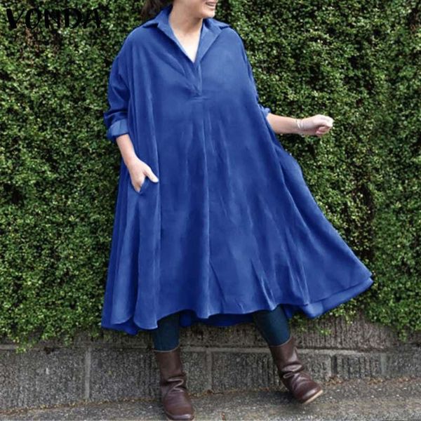 women shirt dress 2021 vonda casual turn down neck long sleeve dresses bohemian vestidos plus size beach sundress s-5xl robe, Black;gray
women shirt dress 2021 vonda casual turn down neck long sleeve dresses bohemian vestidos plus size beach sundress s-5xl robe, Black;gray