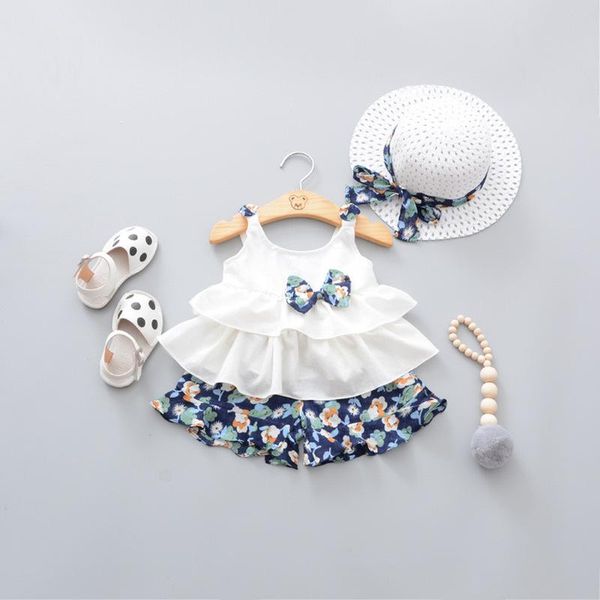 clothing sets 2021 summer girl chiffon tunic children's sling cotton floral shorts princess dress + straw hat child two-piece set xb74, White
clothing sets 2021 summer girl chiffon tunic children's sling cotton floral shorts princess dress + straw hat child two-piece set xb74, White