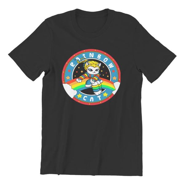 men's t-shirts t-shirt rainbow cat print custom short sleeve tees 45797, White;black
men's t-shirts t-shirt rainbow cat print custom short sleeve tees 45797, White;black