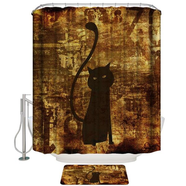 cat pattern on vintage mottled background shower curtain with hooks doormat bath floor mat waterproof polyester curtains
cat pattern on vintage mottled background shower curtain with hooks doormat bath floor mat waterproof polyester curtains