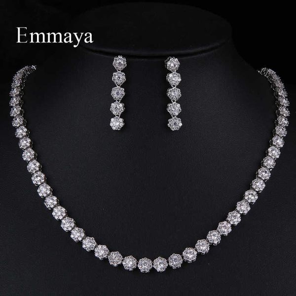 emmaya fascinating round flower design for female fashion statement aaa zirconia long earring and necklace elegant jewelry set h1022, Silver
emmaya fascinating round flower design for female fashion statement aaa zirconia long earring and necklace elegant jewelry set h1022, Silver