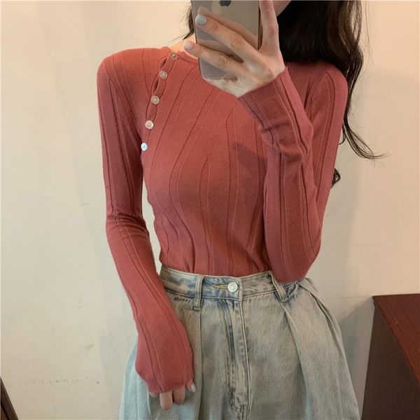 women's sweaters full sleeve o-neck buttons soft sweater shirts girls stretchy vintage bottoming autumn winter pullovers women, White;black
women's sweaters full sleeve o-neck buttons soft sweater shirts girls stretchy vintage bottoming autumn winter pullovers women, White;black