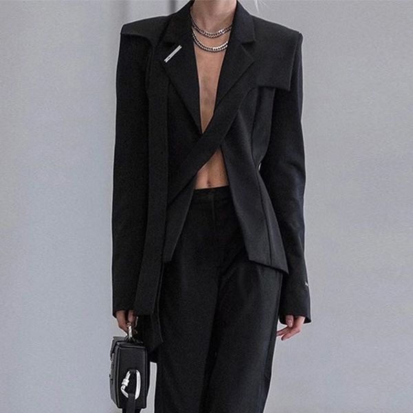 women's suits & blazers women black spring autumn casual coat qsvg, White;black 
women's suits & blazers women black spring autumn casual coat qsvg, White;black