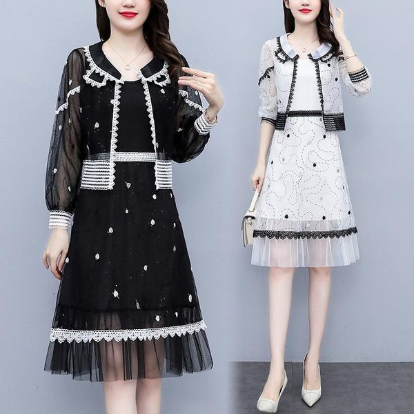 casual dresses summer o-neck high waist slim vest dress + embroidered sun protection jacket 2 piece women fashion plus size clothes set 5xl, Black;gray
casual dresses summer o-neck high waist slim vest dress + embroidered sun protection jacket 2 piece women fashion plus size clothes set 5xl, Black;gray