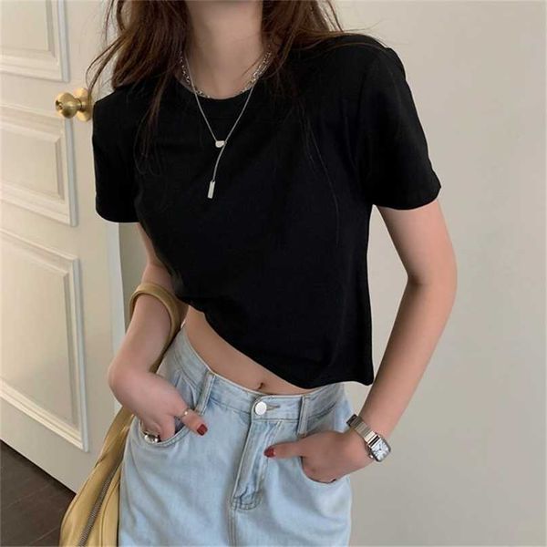 solid streetwear vintage basic slim short sleeves casual tee summer loose brief cotton minimalist t-shirts 210525, White
solid streetwear vintage basic slim short sleeves casual tee summer loose brief cotton minimalist t-shirts 210525, White