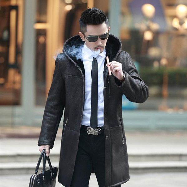 men's leather & faux jacket men sheep shearing winter coat real fur sheepskin mens jaqueta de couro p1268-1 yy948, Black
men's leather & faux jacket men sheep shearing winter coat real fur sheepskin mens jaqueta de couro p1268-1 yy948, Black