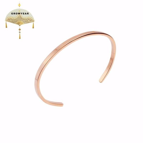 laser logo stainless steel women bangle bracelets rose gold 6.6cm internal diameter sleek open not easy to scratch hand, Black
laser logo stainless steel women bangle bracelets rose gold 6.6cm internal diameter sleek open not easy to scratch hand, Black