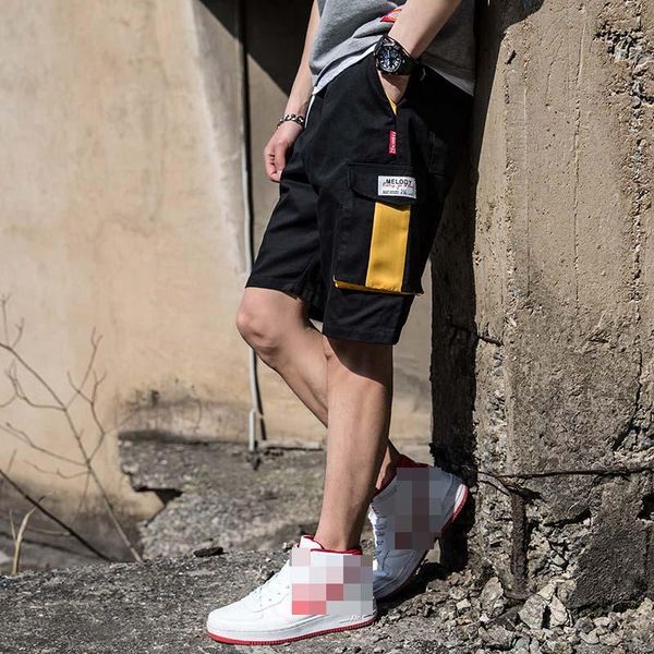 men cargo casual knee length jogger brand drawstring multiple pockets straight shorts japaness style fashion men's, White;black
men cargo casual knee length jogger brand drawstring multiple pockets straight shorts japaness style fashion men's, White;black