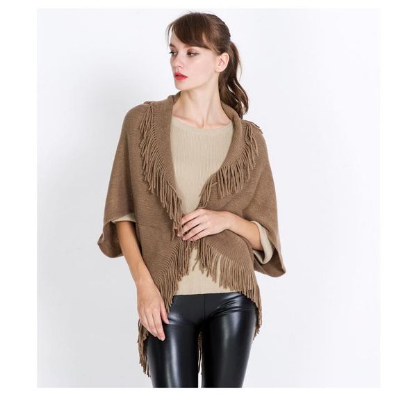 women's knits & tees autumn/spring loose bat sleeve sweater coat knit stylish batwing tassel casual cardigans fashion cape, White
women's knits & tees autumn/spring loose bat sleeve sweater coat knit stylish batwing tassel casual cardigans fashion cape, White