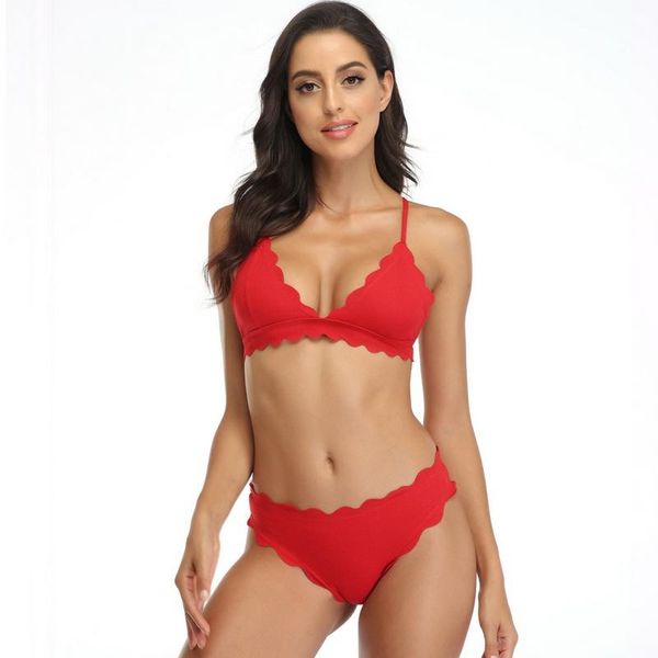 women's swimwear solid bikini set swimsuit women 2021 2 pieces ladies push up scallop cut flowers bathing suit separate, White;black
women's swimwear solid bikini set swimsuit women 2021 2 pieces ladies push up scallop cut flowers bathing suit separate, White;black
