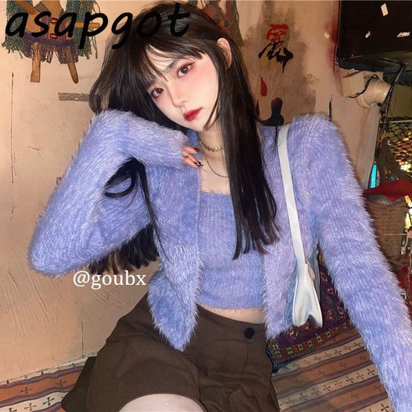 sweaters&jumpers v neck long sleeve purple blue knitted fashion sweet chic retro short cardigan jacket camisole pull solid 210429, White
sweaters&jumpers v neck long sleeve purple blue knitted fashion sweet chic retro short cardigan jacket camisole pull solid 210429, White