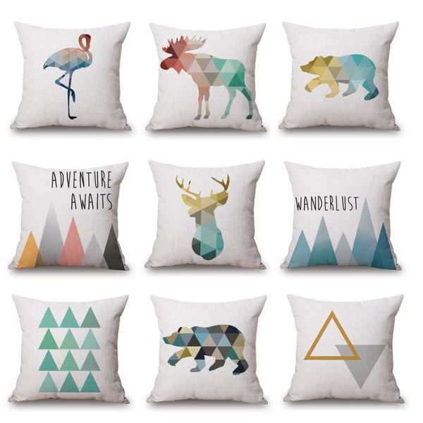 cushion/decorative pillow geometric triangles mountains cushion cover nordic modern deer elk moose bear flamingo covers linen beige case
cushion/decorative pillow geometric triangles mountains cushion cover nordic modern deer elk moose bear flamingo covers linen beige case