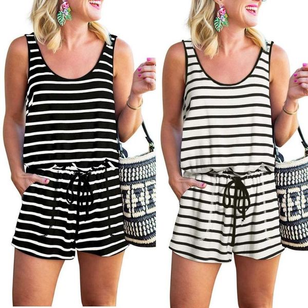 women's jumpsuits & rompers fashion women jumpsuit summer stripe o-neck sleeveless tank short vest, Black;white
women's jumpsuits & rompers fashion women jumpsuit summer stripe o-neck sleeveless tank short vest, Black;white