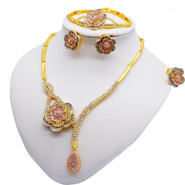 earrings & necklace jewelry sets african gold color for women dubai bridal party wedding gifts flower bracelet ring set jewellery, Silver
earrings & necklace jewelry sets african gold color for women dubai bridal party wedding gifts flower bracelet ring set jewellery, Silver