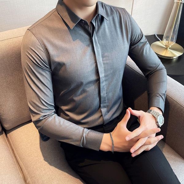 men's casual shirts autumn long sleeve dress for men clothing simple slim fit gentlemen tuxedo business formal wear, White;black
men's casual shirts autumn long sleeve dress for men clothing simple slim fit gentlemen tuxedo business formal wear, White;black