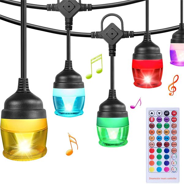 12 led rgb string lights outdoor, color cafe outdoor lights string with remote, sync to music party light for party garden
12 led rgb string lights outdoor, color cafe outdoor lights string with remote, sync to music party light for party garden