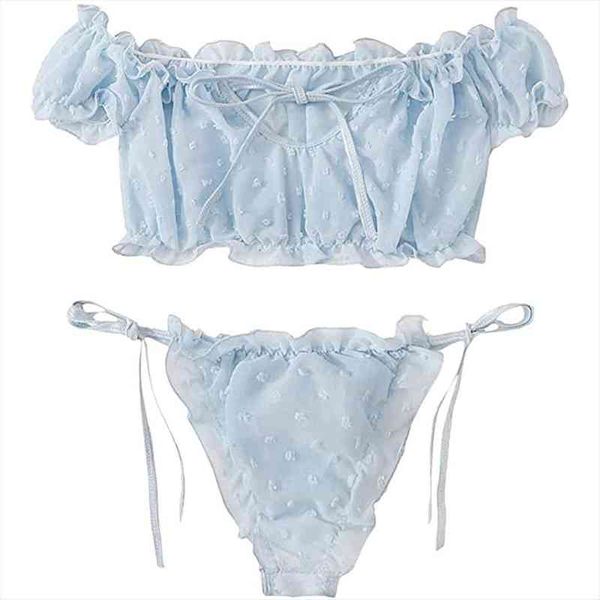 2pcs off shoulder lace up bikini set women sweet casual short sleeve swimsuits beachwear bathing suits lingerie, White;black
2pcs off shoulder lace up bikini set women sweet casual short sleeve swimsuits beachwear bathing suits lingerie, White;black