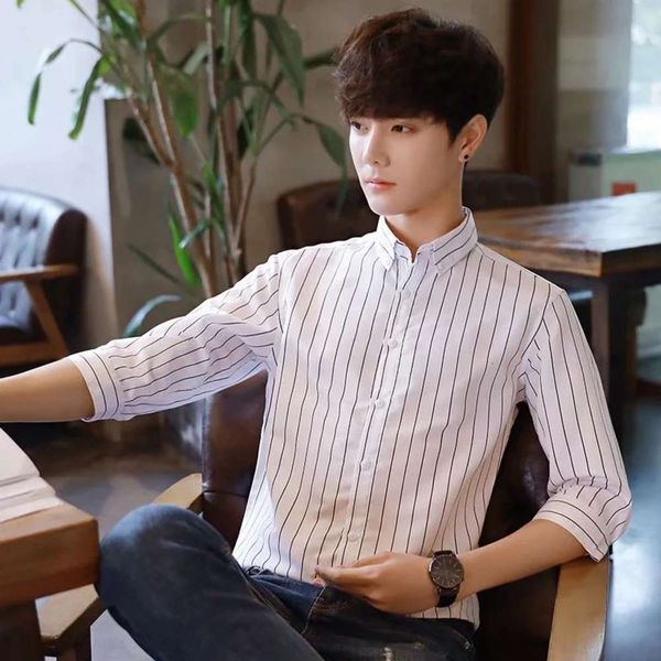 men's casual shirts shirtspring and summer stripe long sleeve shirt thin 7 6 handsome korean fashion casual dt6f, White;black
men's casual shirts shirtspring and summer stripe long sleeve shirt thin 7 6 handsome korean fashion casual dt6f, White;black