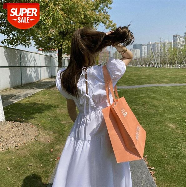 net red white dress women mid-length puff sleeve french hepburn first love waist big swing #eh93, Black;gray
net red white dress women mid-length puff sleeve french hepburn first love waist big swing #eh93, Black;gray