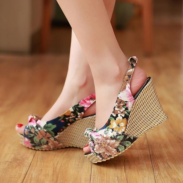 sandals open female back high peep toe floral print summer flax wees women sandals 2021 bowknot party, Black
sandals open female back high peep toe floral print summer flax wees women sandals 2021 bowknot party, Black