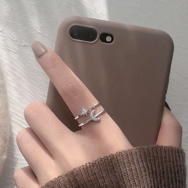simple personality design sense flash diamond star moon opening silver minority students fashion ring korean version, Black
simple personality design sense flash diamond star moon opening silver minority students fashion ring korean version, Black