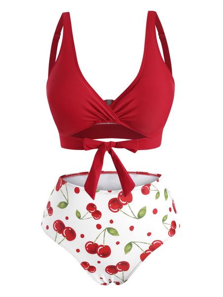 one-piece suits fashion red knot cherry print surplice bikini swimwear padded v neck color two-piece
one-piece suits fashion red knot cherry print surplice bikini swimwear padded v neck color two-piece