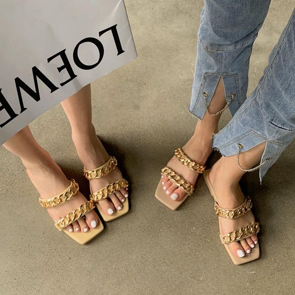 summer women slipper fashion brand metal chains beach slides flat heel casual sandals ladies open toe flip flop mujer slippers, Black
summer women slipper fashion brand metal chains beach slides flat heel casual sandals ladies open toe flip flop mujer slippers, Black