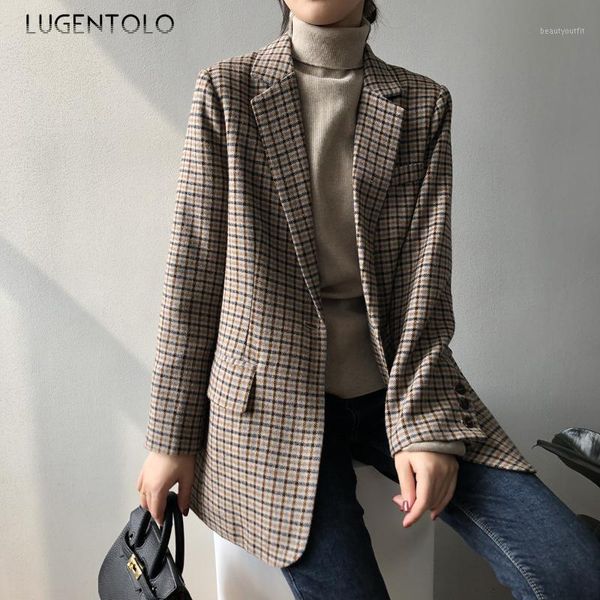 women blazer plaid suit female autumn winter korean suits casual loose retro fashion all-match blazers lugentolo women's &, White;black
women blazer plaid suit female autumn winter korean suits casual loose retro fashion all-match blazers lugentolo women's &, White;black