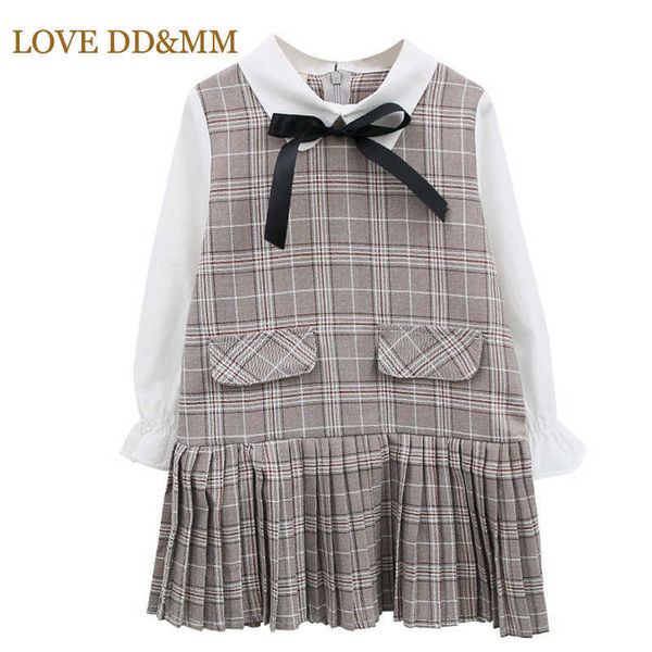 love dd&mm girls dresses autumn fashion style turn-down collar bow plaid pleated dress kids clothes 210715, Red;yellow
love dd&mm girls dresses autumn fashion style turn-down collar bow plaid pleated dress kids clothes 210715, Red;yellow