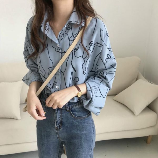 women's blouses & shirts spring autumn blouse women clothes 2021 korean vintage womens and shirt printing elegant loose blusas 8897 zt, White
women's blouses & shirts spring autumn blouse women clothes 2021 korean vintage womens and shirt printing elegant loose blusas 8897 zt, White