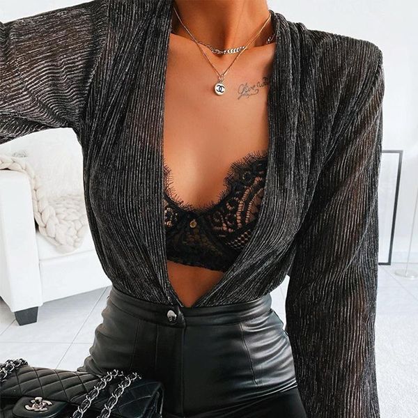 women's jumpsuits & rompers shiny see through bodysuit women 2021 summer deep v-neck shorts jumpsuit office ladies long sleeve bod, Black;white
women's jumpsuits & rompers shiny see through bodysuit women 2021 summer deep v-neck shorts jumpsuit office ladies long sleeve bod, Black;white