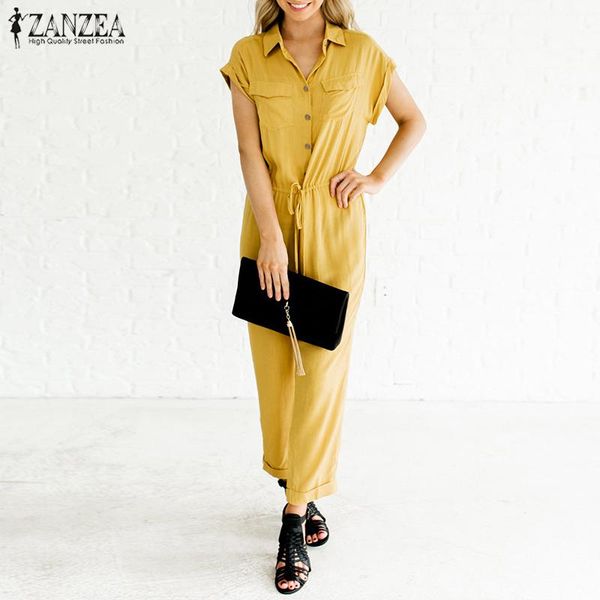 women's jumpsuits & rompers plus size summer women casual solid lapel short sleeve work loose long overalls femme playsuits, Black;white
women's jumpsuits & rompers plus size summer women casual solid lapel short sleeve work loose long overalls femme playsuits, Black;white