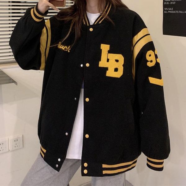 women's jackets black baseball suit female spring and autumn student jacket 2021 korean loose bf fried street top, Black;brown
women's jackets black baseball suit female spring and autumn student jacket 2021 korean loose bf fried street top, Black;brown