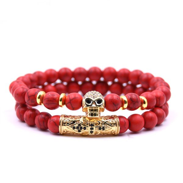 70% off popular style 8mm micro zircon skull natural stone bracelet suit fashion combination bracelet, Black
70% off popular style 8mm micro zircon skull natural stone bracelet suit fashion combination bracelet, Black