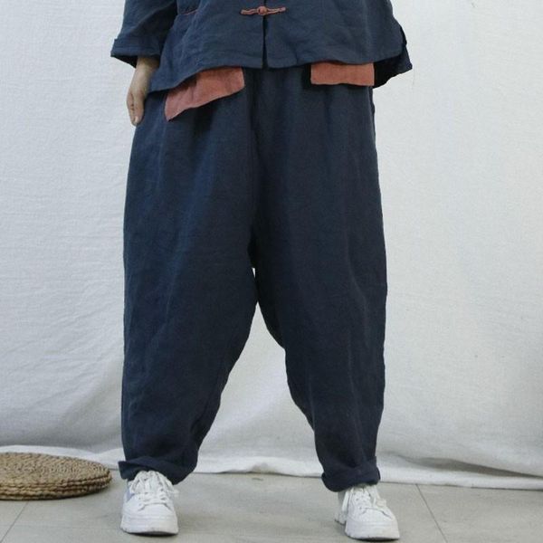 johnature 2021 autumn retro cotton linen elastic waist harem pants loose leisure full length 6 color all-match women women's & capris, Black;white
johnature 2021 autumn retro cotton linen elastic waist harem pants loose leisure full length 6 color all-match women women's & capris, Black;white