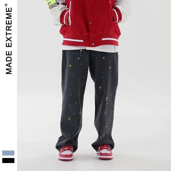 men's jeans madeextreme harajuku streetwear star embroidery baggy hip hop biker for men cargo fashion goth clothes z70, Blue
men's jeans madeextreme harajuku streetwear star embroidery baggy hip hop biker for men cargo fashion goth clothes z70, Blue