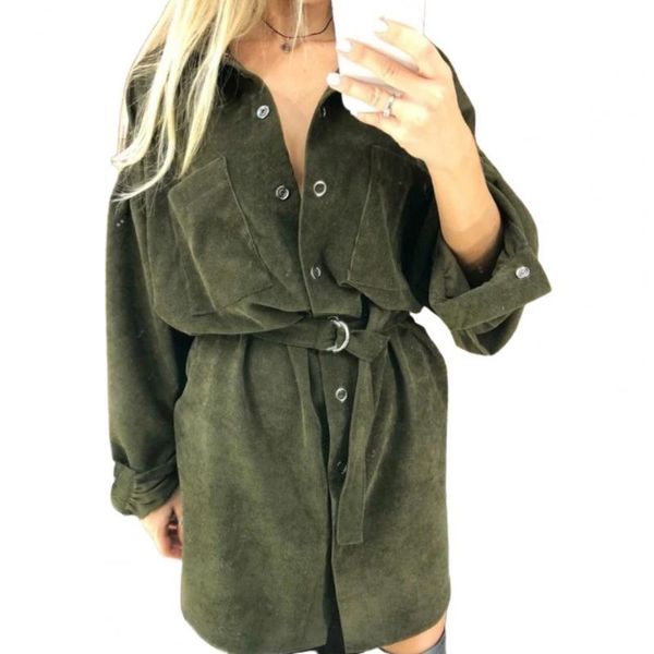 casual dresses women long puff sleeve turn down collar button belt corduroy mini shirt dress, Black;gray
casual dresses women long puff sleeve turn down collar button belt corduroy mini shirt dress, Black;gray