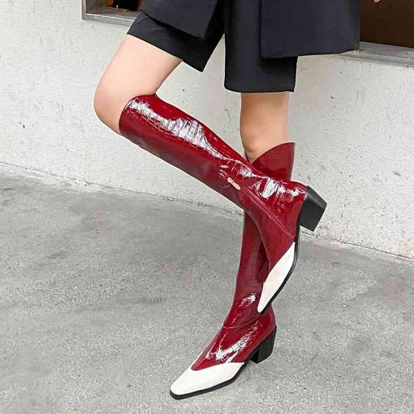 autumn and winter 2020 square head color blocking women's boots side zipper high heel straight tube knight fashion thick, Black
autumn and winter 2020 square head color blocking women's boots side zipper high heel straight tube knight fashion thick, Black