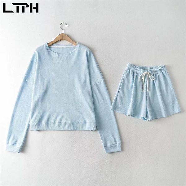 women's tracksuits ltph sportswear casual sets long sleeve loose o-neck sweatshirt high waist drawstring shorts two piece set women 202, Gray
women's tracksuits ltph sportswear casual sets long sleeve loose o-neck sweatshirt high waist drawstring shorts two piece set women 202, Gray