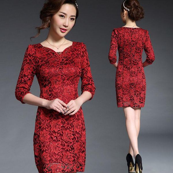 casual dresses spring womens ruffles v neck 3/4 sleeve rhinestone red lace dress , summer woman clothes women slim beading, Black;gray
casual dresses spring womens ruffles v neck 3/4 sleeve rhinestone red lace dress , summer woman clothes women slim beading, Black;gray