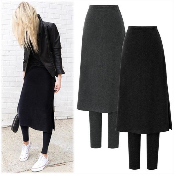 high waisted wear autumn winter womens legging plus velvet fake two piece skirt pants large size thin, Black
high waisted wear autumn winter womens legging plus velvet fake two piece skirt pants large size thin, Black
