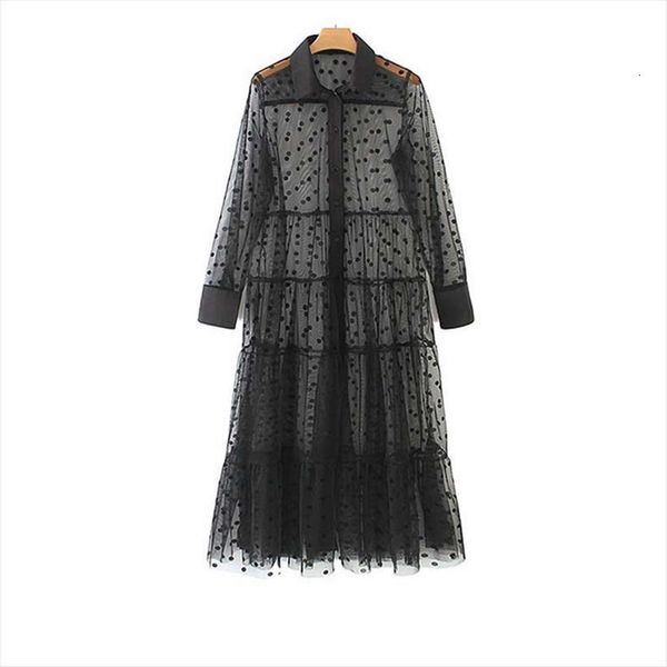 stylish polka dot patchwork women dresses transparent midi shirt long sleeve female chic mesh vestidos, Black;gray
stylish polka dot patchwork women dresses transparent midi shirt long sleeve female chic mesh vestidos, Black;gray