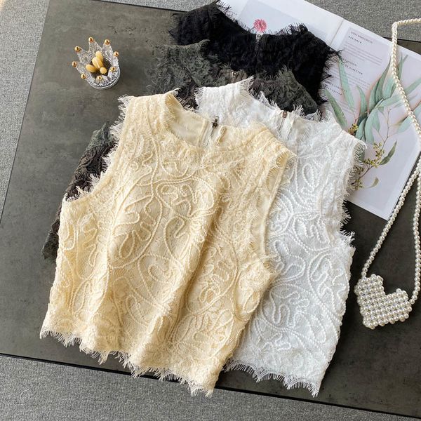 fashion elegant vintage lace tanks womens o neck sleeveless tassels base outer slim solid retro for clothing 210420, White
fashion elegant vintage lace tanks womens o neck sleeveless tassels base outer slim solid retro for clothing 210420, White