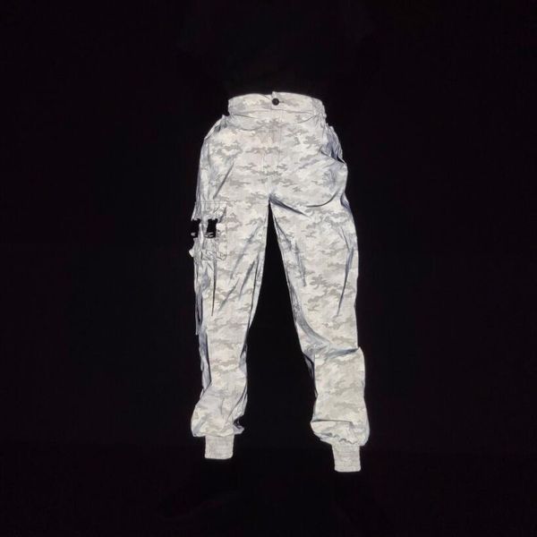 pants fashionable the camouflage punk reflective casual women's side zipper mesh breathable leggings couple size able luminous overalls, Black
pants fashionable the camouflage punk reflective casual women's side zipper mesh breathable leggings couple size able luminous overalls, Black