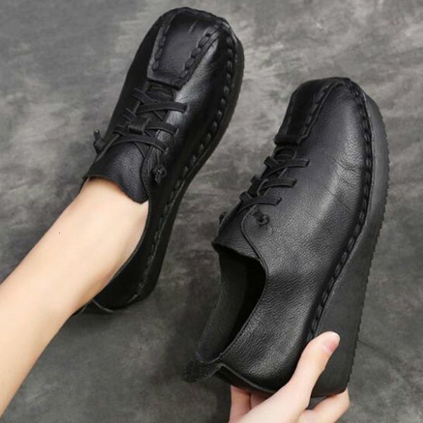 dress shoes retro wedges casual women's soft leather shoes moccasins comfortant creepers platform gg2h, Black
dress shoes retro wedges casual women's soft leather shoes moccasins comfortant creepers platform gg2h, Black